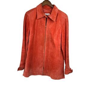 Yvonne & Marie Suede Zip-Up Jacket Size‎ 14 Orange Fall